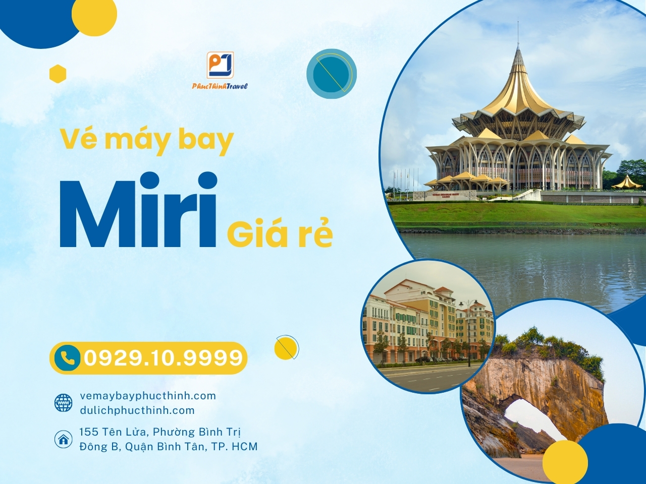 Vé máy bay Miri giá rẻ vé máy bay Phúc Thịnh